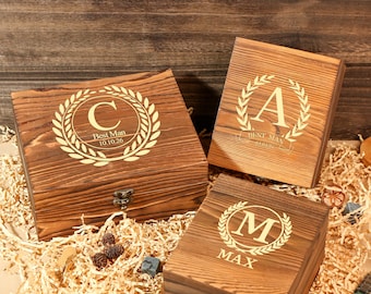 Personalized Whiskey Glass Set with Wooden Box, Groomsmen Gift, Best Man Gift, Groomsman Proposal, Whiskey Stone Set, Gifts for Men
