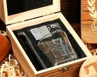 Groomsmen Gifts, Personalized Whiskey Glasses in Wooden Box, Groomsmen Proposal Box, Groomsman Gift Box, Best Man Gift, Bachelor Party Gift