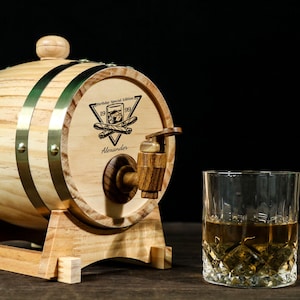 Whiskyvatcollectie | Handgebrande eikenhouten vaten | Op maat gegraveerde jubileumcadeauset met proefdagboek | Bourbon-verouderingskit
