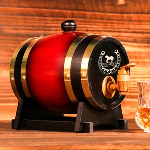 Gepersonaliseerde gegraveerde whiskybar 3L, mini houten whiskyvat, huwelijkscadeau, bruidsjonkers cadeau, verjaardagscadeau, houten vat, cadeau voor hem