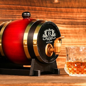 Gepersonaliseerde gegraveerd whiskyvat 1L&3L, mini houten whiskyvat, huwelijkscadeau, bruidsjonkerscadeau, verjaardagscadeau, houten vat, cadeau voor hem