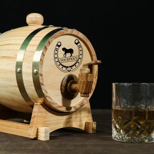 Gepersonaliseerde gegraveerde whiskybar 3L, mini houten whiskyvat, huwelijkscadeau, bruidsjonkers cadeau, verjaardagscadeau, houten vat, cadeau voor hem