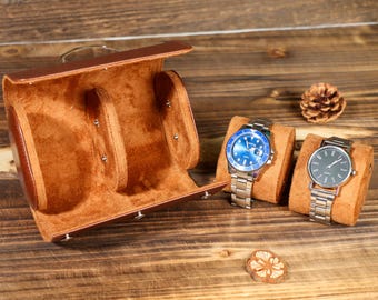 customized Hot stamping Watch Roll , Travel Watch Case for Men, Personalized Gift for Him, Groom Gift,Groomsmen Gifts, Father's Day Gifts