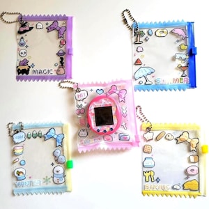 Tamagotchi Uni Case: Clear Pixel Protective Pouch with Keychain