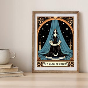 Die Hohepriesterin Tarot Karte Art Print - 8x10 Digital Download|Intuition, Heilige Weisheit, Göttliche Erscheinung |PNG, 2x Pixel Version inklusive