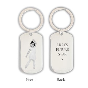Mum’s Future Star – Personalized Child Photo Engraved Keyring, Birthday or Back to School Picture Keyring, with custom engraving message