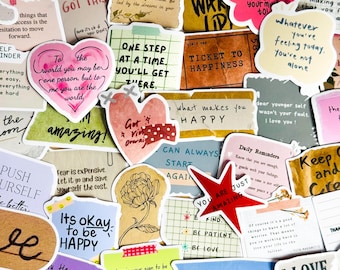 50 Pcs Positive Affirmation Stickers, Manifesting stickers, Sticky Notes, Self Love, Waterproof Decals Journal, Phone Case, Laptop, Bottle