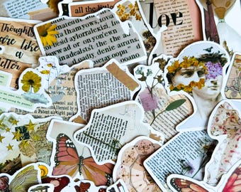 50pcs Vintage Scrapbooking Stickers, Retro Aesthetic Stickers, Journaling , Boho Stickers, Stickers for DIY, Gifts, Notebooks, Phone case