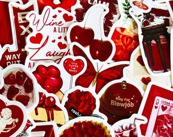 30 Red Valentine  Corny stickers, Romance Stickers, Red Romance, lover Stickers, Valentines Day Love, Planner, Laptop, Phone Case