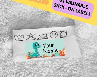 84 Custom Clothes Labels Stick On, Washable, Waterproof Stick On Name Tags, Washable School Uniform Labels, No Iron Clothing Labels