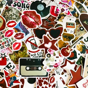 50pcs Downtown Girly Aesthetic Sticker Pack, Y2K Stickers, Retro Stickers, Coquette Pinterest Kindle Stickers, Planner, Laptop, Phone Case