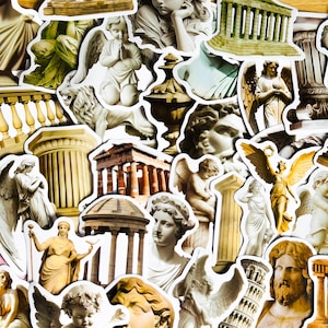 50 pcs Aesthetic Minimal Stickers, Art Lover, white Sticker Pack, White Sticker Bomb, Waterproof Sticker Bundle, Die Cut Stickers, VSCO