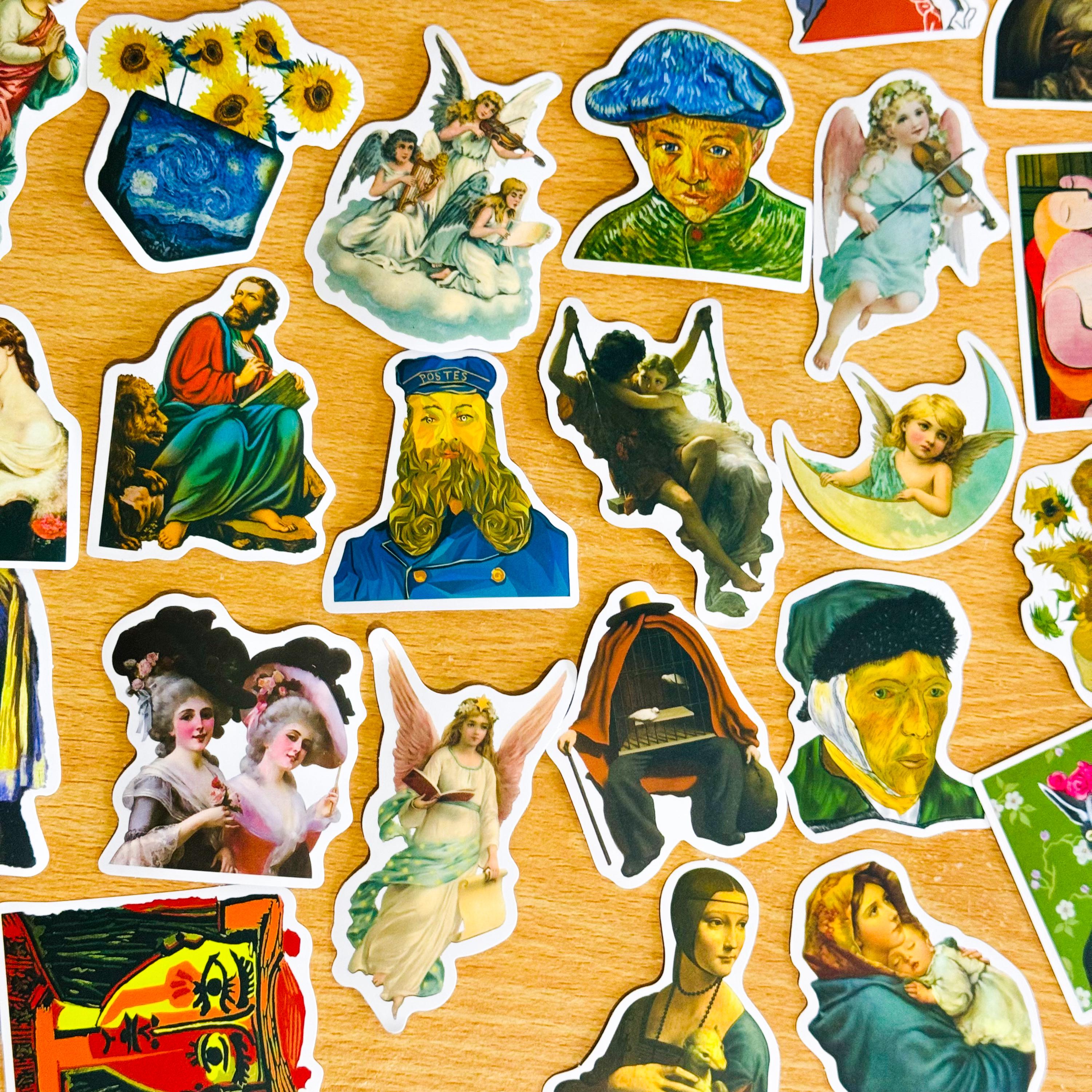 50pcs Famous Paintings Vinyl Sticker Pack, Art Stickers, Art Lover Gift ...