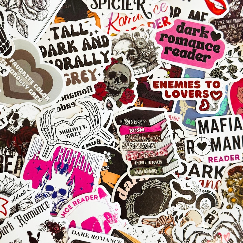 50 Dark Romance Stickers, Dark Smut Bookish Kindle Sticker Pack, Smutty ...