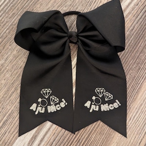 KPOP Seventeen inspired &quot;AJU NICE!&quot; hair bow with elastic hair tie