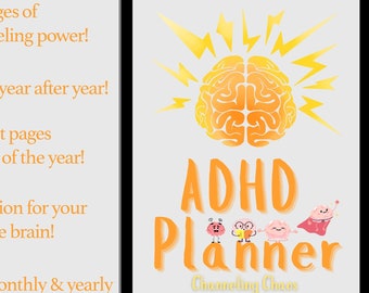 ADHD Digital Planner, Undated ADHD Organizer, Goodnotes Planner, ADHD Planner, 2024 2025 & 2026 Digital Planner, 365 day to-do list notepad