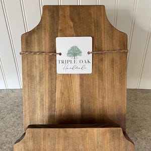 Handmade Wooden Cookbook Stand | Recipe Tablet Holder, Kitchen Decor image 10