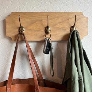 Wooden Coat Hanger | Coat Rack | Entryway Organizer | Mudroom + Hallway Coat Hooks | Bathroom Towel Rack | Key Hooks | Wall Mounted Hooks