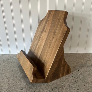 Handmade Wooden Cookbook Stand | Recipe Tablet Holder, Kitchen Decor image 3