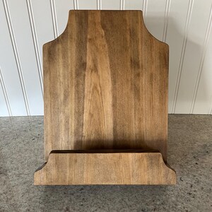 Handmade Wooden Cookbook Stand | Recipe Tablet Holder, Kitchen Decor image 2