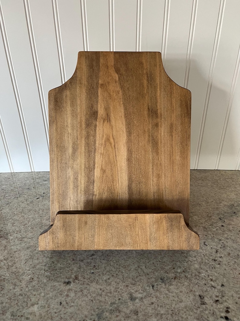 Handmade Wooden Cookbook Stand | Recipe Tablet Holder, Kitchen Decor image 2