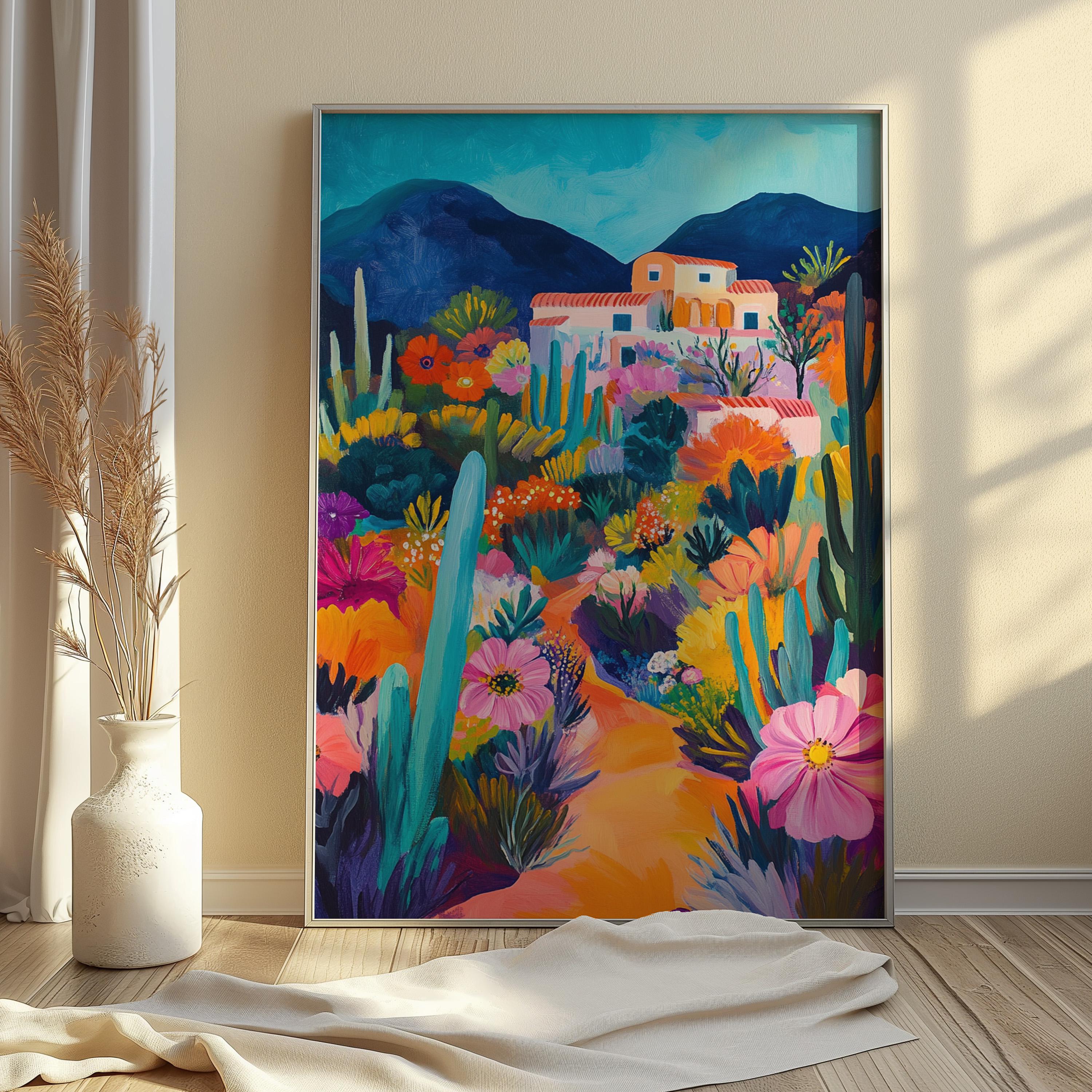 Trendy Mexican Art Landscape Digital Print Painting, Wall Art Listing ...