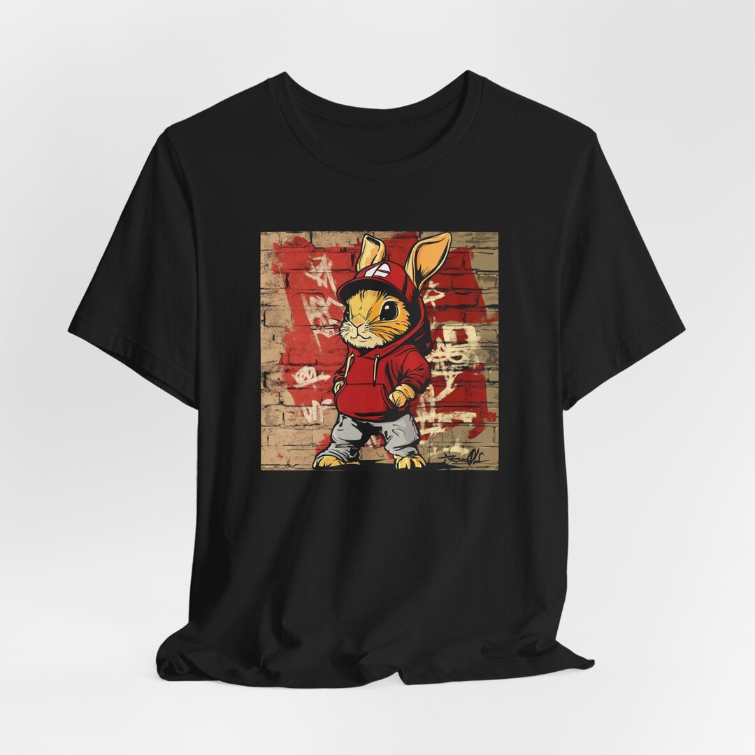 Graffiti Rabbit T-shirt, Urban Bunny Tee, Street Art Hare Shirt, Hip ...