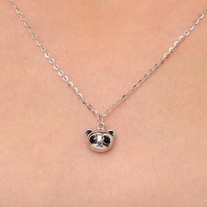 かわいいパンダネックレス、925スターリングシルバー＆ゴールドの小さなクマのチャーム子供用動物ペンダント、パンダ愛好家、女の子、子供への愛らしい誕生日プレゼント