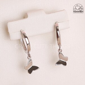 Butterfly Hoop Earrings, 925 Silver Butterfly Charm Huggie Hoops Dainty Nature-Inspired Cute Tiny Animal Hypoallergenic Jewelry Gift For Her