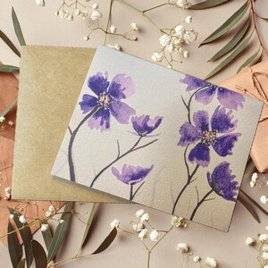 5 impressions de cartes aquarelles d'après mes oeuvres d'art originales, cartes uniques, vierges à l'intérieur.