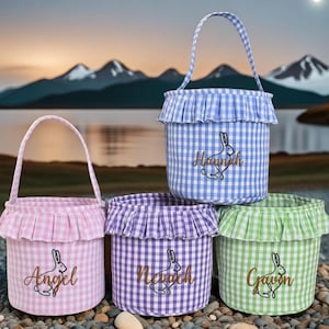 Personalized Easter Basket for Kids, Name Easter Bunny Basket, Baby Name Basket, Easter Egg Hunt Basket, Easter bucket. Baby Gifts Basket.