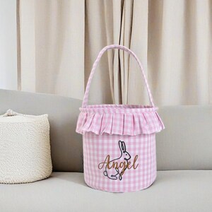 Easter Basket for Kids, Personalized Name Easter Bunny Basket, Baby Name Basket, Easter Egg Hunt Basket, Easter bucket. Baby Gift Basket.