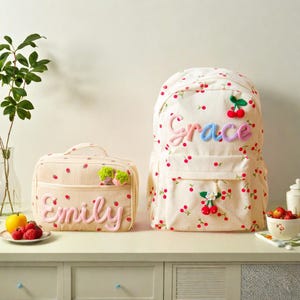Personalized Seersucker Toddler Backpack: Embroidered Name, Lunch Bag