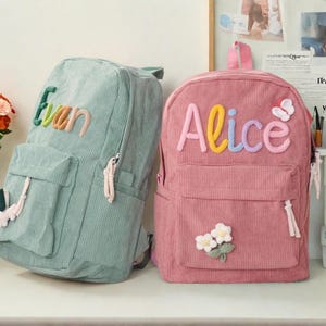 Personalized Kid Backpack• School Bag• Kid Gift • Toddler Backpack •Bespoke Linen Backpack •Durable & Stylish Bookbag for School