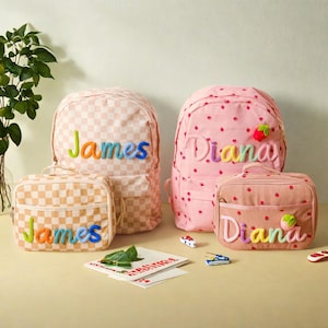 Personalized Kids Backpack & Lunch Bag, First Day of School Gift, Bag With Name, Toddler Backpack, Corduroy Bag, Birthday Gift, Daycare Bag