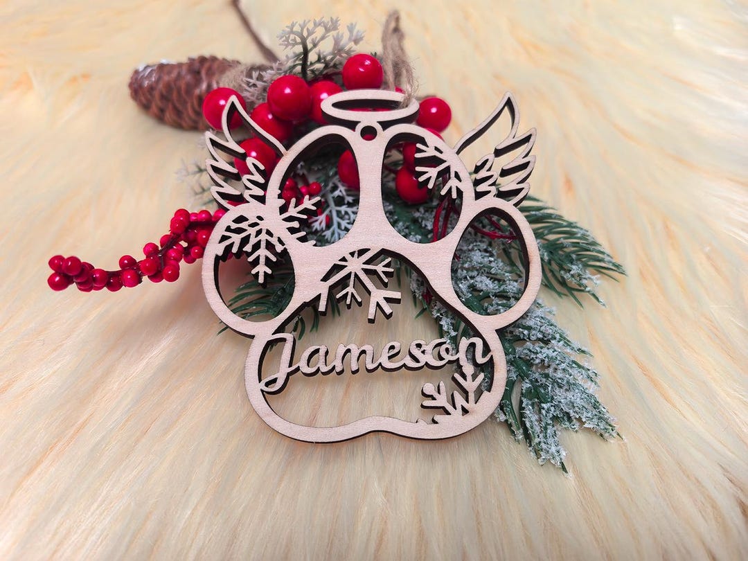 Dog Angel Wings Ornament Pet Memorial Ornament Custom Paw Angel Wings ...