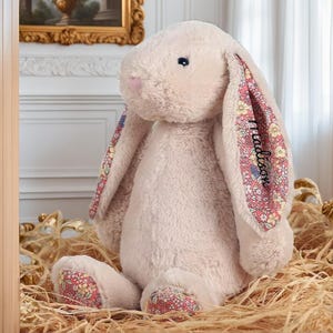 Embroidered Bunny Rabbit,Personalized Monogrammed Bunny,Newborn Baby Gift,Baby Shower Gift,Stuffed Animal,Plush Bunny Toy,Gift For Kid