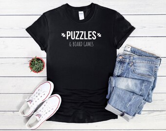 Puzzles und Brettspiele T-Shirt - Puzzle-Liebhaber Geschenk, Jigsaw-Enthusiasten-T-Shirt, lustiges Hobby-Shirt, perfektes Geschenk für Puzzle- und Brettspielfans