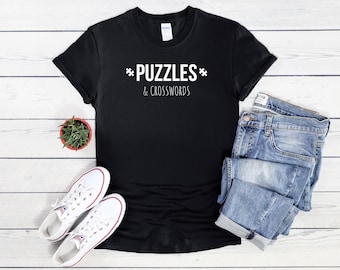 Camiseta de rompecabezas y crucigramas: regalo para amantes de los rompecabezas, camiseta para entusiastas de los rompecabezas, camiseta divertida para pasatiempos, gran regalo para fanáticos de los rompecabezas y los juegos de palabras