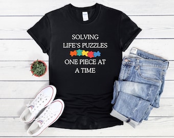 Lifes Puzzles One Piece T-shirt oplossen - inspirerend cadeau puzzelliefhebber, T-shirt puzzelliefhebber, ontspannend hobbyshirt voor volwassenen