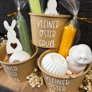 Ostern to Go | Kleiner Ostergruß – Geschenkbecher mit Osterhase, Kerze & Kerzenständer | Geschenkidee Ostern imagem 7
