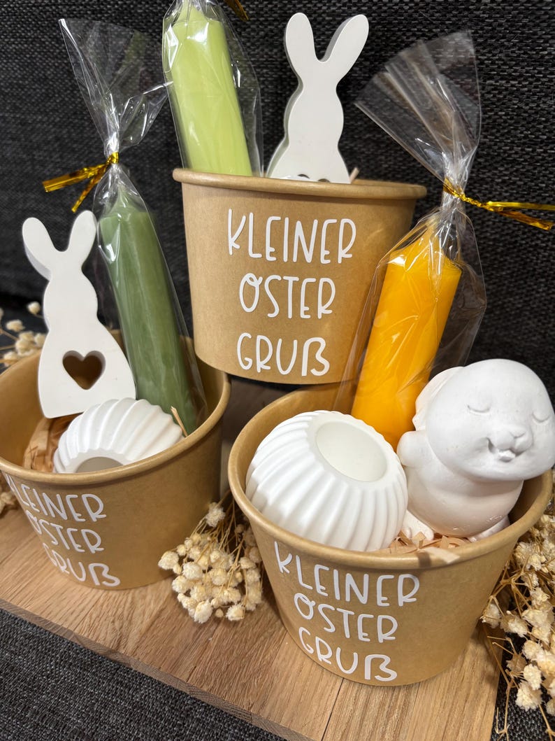 Ostern to Go | Kleiner Ostergruß – Geschenkbecher mit Osterhase, Kerze & Kerzenständer | Geschenkidee Ostern imagem 7