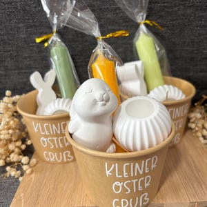 Ostern to Go | Kleiner Ostergruß – Geschenkbecher mit Osterhase, Kerze & Kerzenständer | Geschenkidee Ostern imagem 5