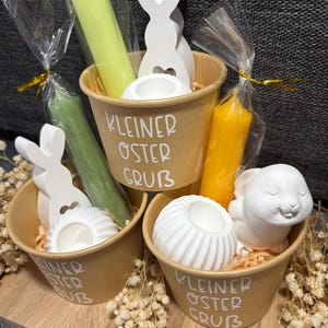Ostern to Go | Kleiner Ostergruß – Geschenkbecher mit Osterhase, Kerze & Kerzenständer | Geschenkidee Ostern imagem 6