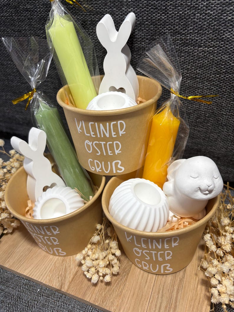 Ostern to Go | Kleiner Ostergruß – Geschenkbecher mit Osterhase, Kerze & Kerzenständer | Geschenkidee Ostern imagem 6