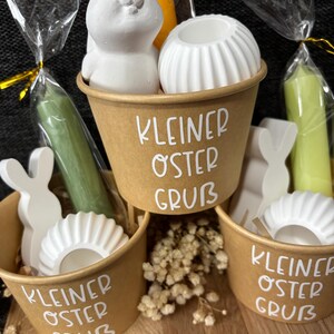 Ostern to Go | Kleiner Ostergruß – Geschenkbecher mit Osterhase, Kerze & Kerzenständer | Geschenkidee Ostern imagem 8