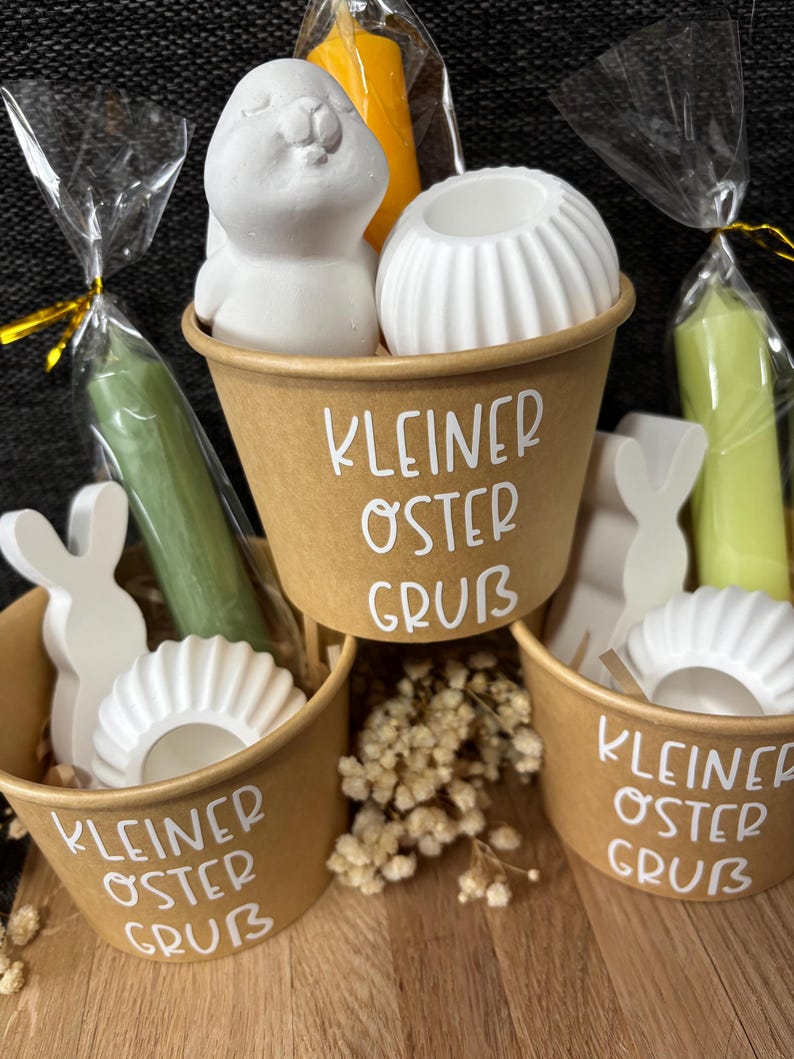 Ostern to Go | Kleiner Ostergruß – Geschenkbecher mit Osterhase, Kerze & Kerzenständer | Geschenkidee Ostern imagem 8