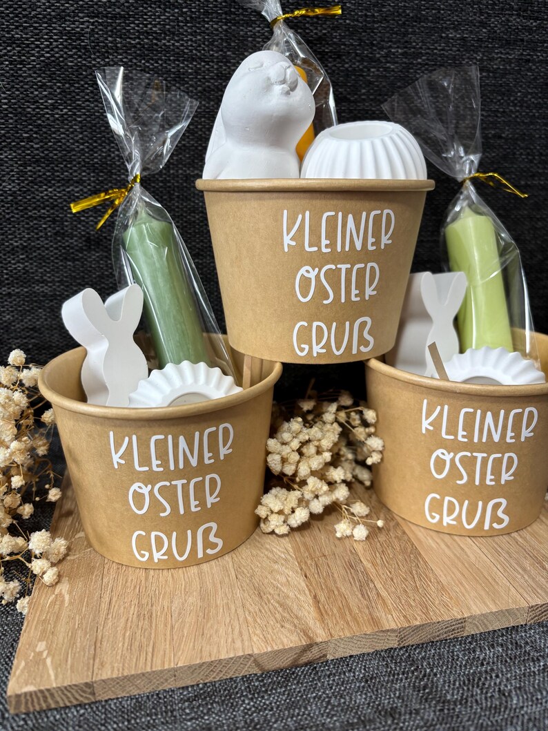 Ostern to Go | Kleiner Ostergruß – Geschenkbecher mit Osterhase, Kerze & Kerzenständer | Geschenkidee Ostern imagem 2