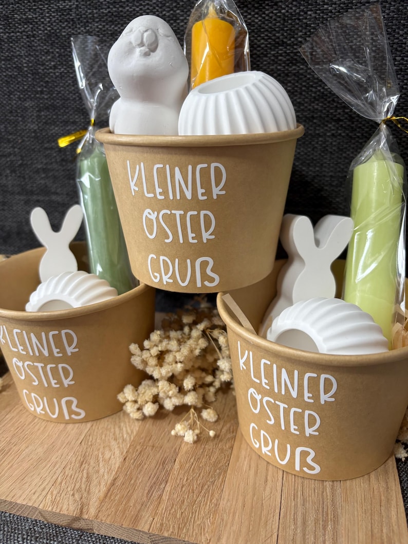 Ostern to Go | Kleiner Ostergruß – Geschenkbecher mit Osterhase, Kerze & Kerzenständer | Geschenkidee Ostern imagem 9