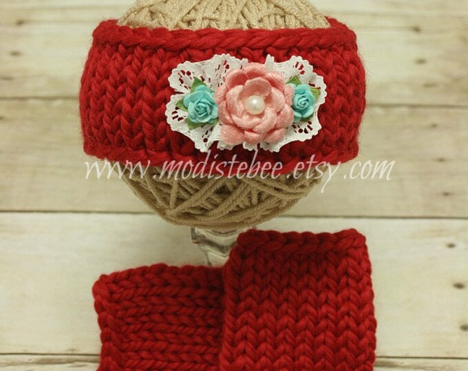 Just Darling Knit Headband and Leg Warmers Set Newborn Etsy